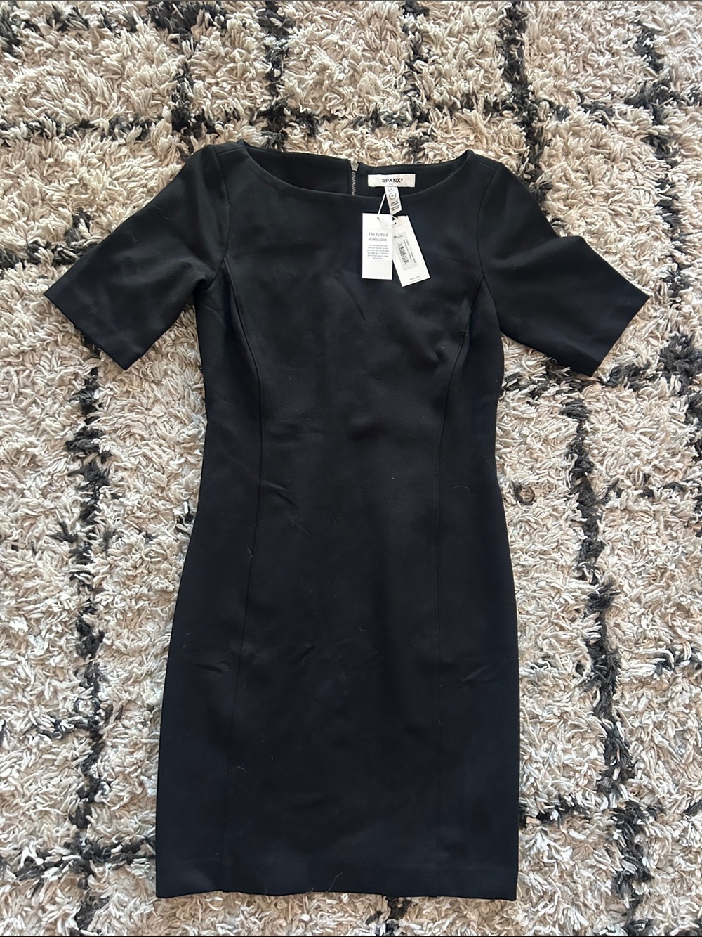 SPANX Classic Black Ponte Sheath Midi Dress